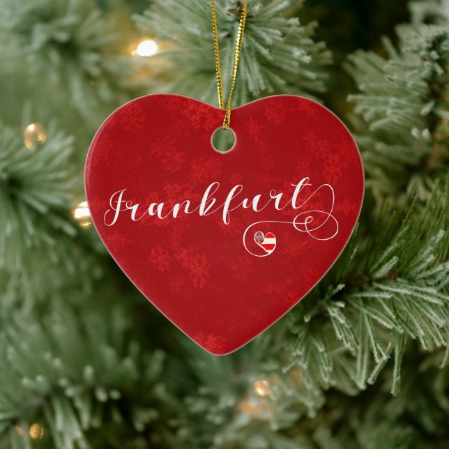 Frankfurt Heart, Christmas Tree Ornament, Deutschl Keramik Ornament (Baum)