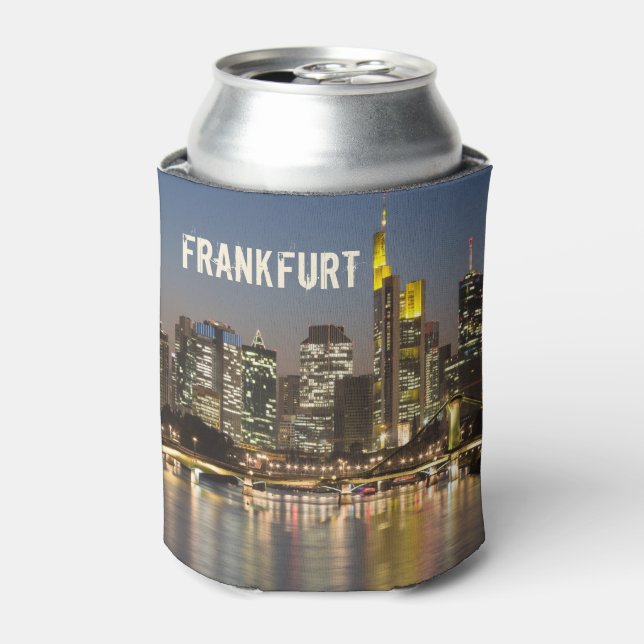 Frankfurt Skyline Deutschland Vintag Souvenirgesch Dosenkühler (Kanne Vorderseite)