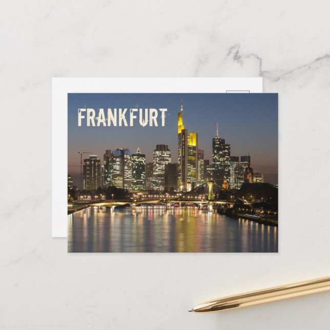 Frankfurt Skyline Deutschland Vintag Souvenirgesch Feiertagspostkarte (Vorderseite/Rückseite Beispiel)