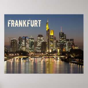 Frankfurt Skyline Deutschland Vintag Souvenirgesch Poster