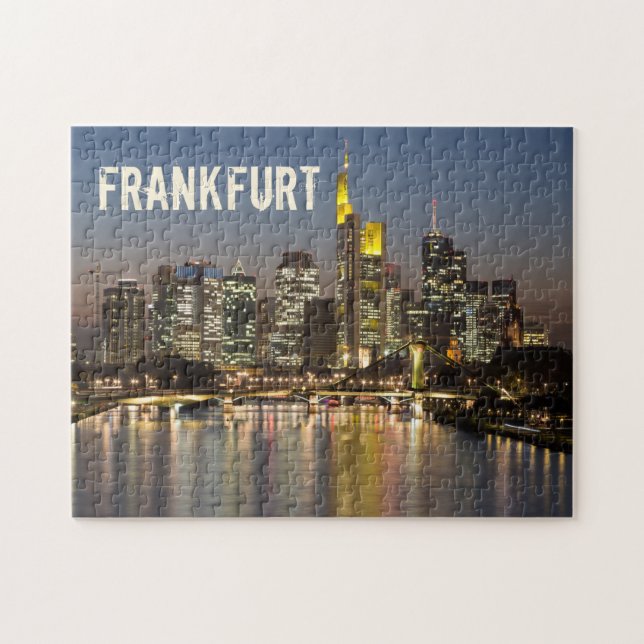 Frankfurt Skyline Deutschland Vintag Souvenirgesch Puzzle (Horizontal)