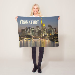 Frankfurt Skyline Deutschland Vintage Souvenir Ges Fleecedecke