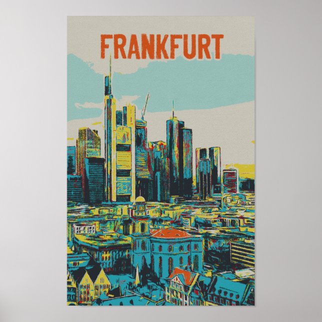 Frankfurt Skyline, Deutschlands Finanzhub Poster (Vorne)