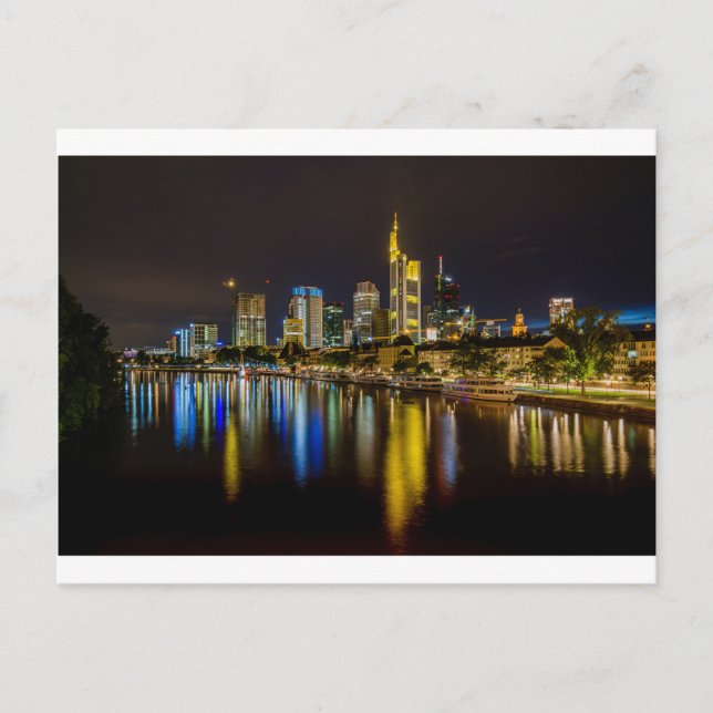 Frankfurt Skyline Postkarte (Vorderseite)