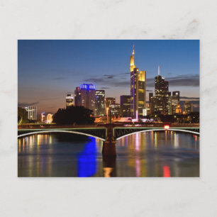 Frankfurt - Stadtbild bei Nachtkarte Postkarte