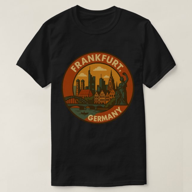 Frankfurter deutsche Skyline T-Shirt (Design vorne)