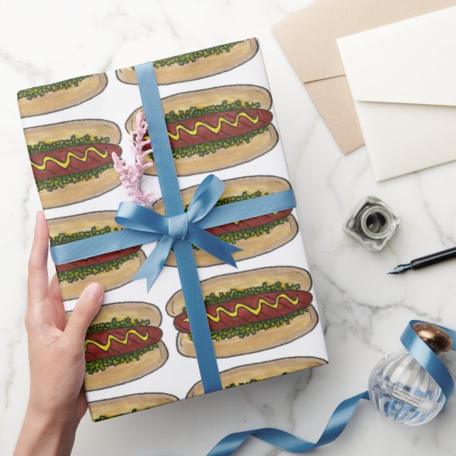 Frankfurter Hot Dog Hotdog Senf Relaxfutter Geschenkpapier (Schenken)