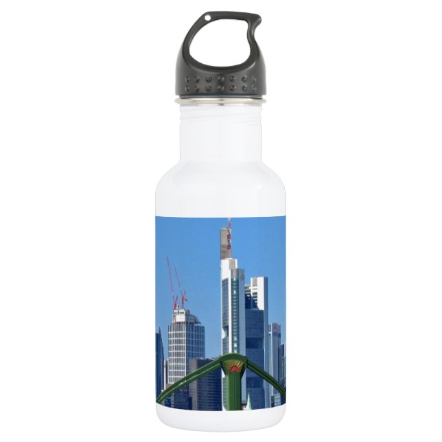 Frankfurter Skyline Edelstahlflasche (Vorderseite)