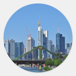 Frankfurter Skyline Runder Aufkleber