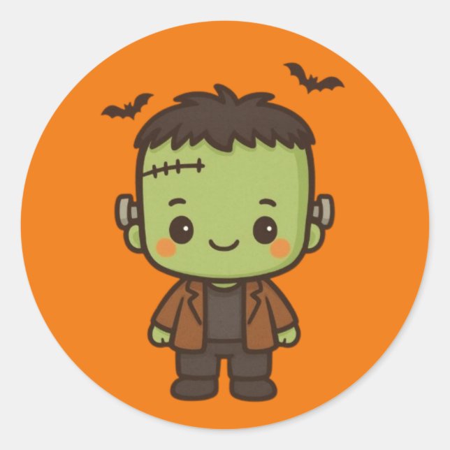 Frankie Boo Runder Aufkleber (Vorderseite)