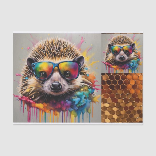 Frankie der Igel der Sunglass Seidenpapier (Vorderseite)
