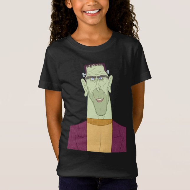 Frankie ist ein Leben! Modernes Cartoon Halloween  T-Shirt (Vorderseite)