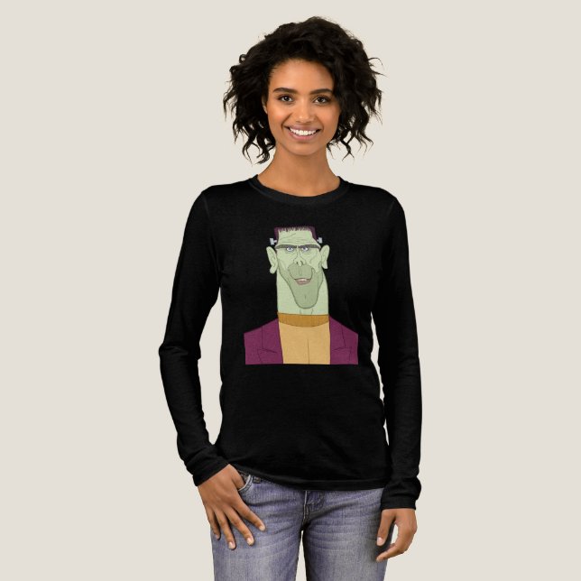 Frankie ist ein Leben! Modernes Cartoon Halloween  Tri-Blend Shirt (Volle Vorderseite)