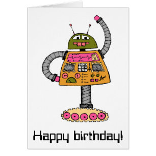 Frankie Roboter, orange auf weiß