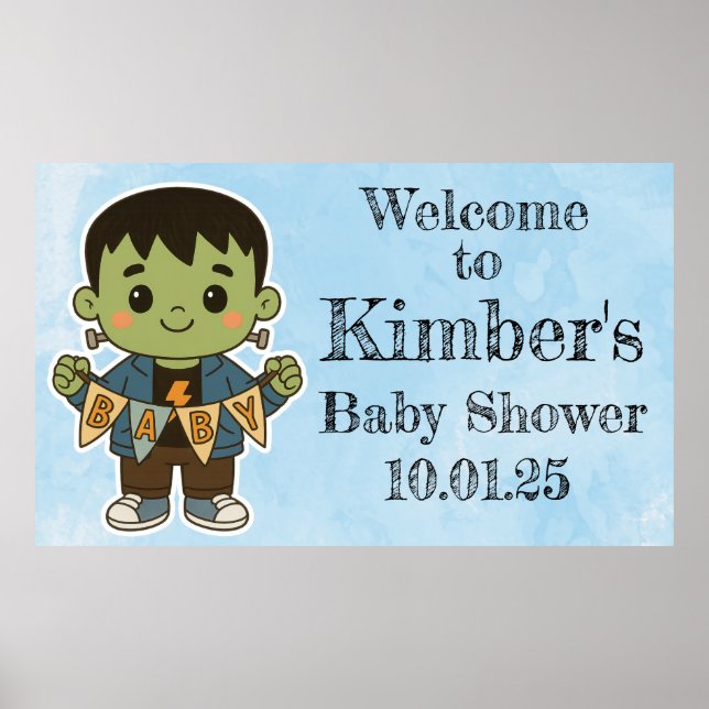Frankie’s Baby Shower Welcome Sign – Cute Sign Poster (Vorne)