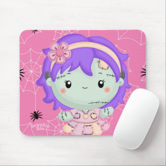 Frankie the Fabric Monster Pink Spiderweb Mouse Pa Mousepad