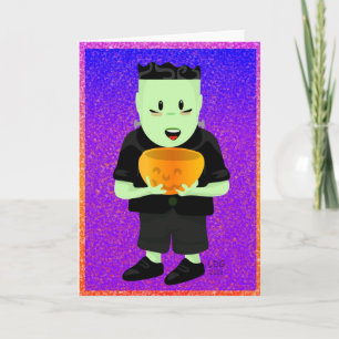Frankie Trick oder Leckereien Halloween Card Karte