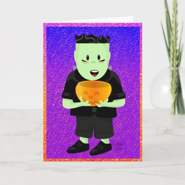 Frankie Trick oder Leckereien Halloween Card Karte (Vorderseite)