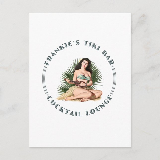 Frankie's Tiki Bar Hula Girl Postkarte (Vorderseite)