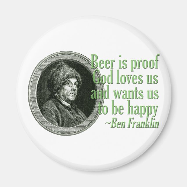 Franklin Beer Quote Magnet (Vorne)