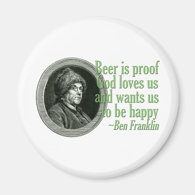 Franklin Beer Quote Magnet (Vorne)