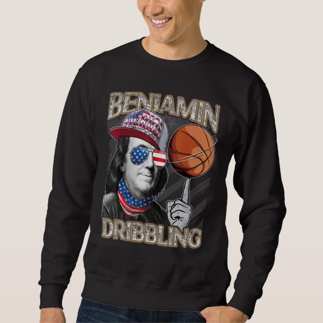 Franklin Benjamin Dribbling Basketball Patriotic 4 Sweatshirt (Vorderseite)