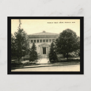 Franklin Bibliothek, Franklin, Mass. Vintage Postkarte