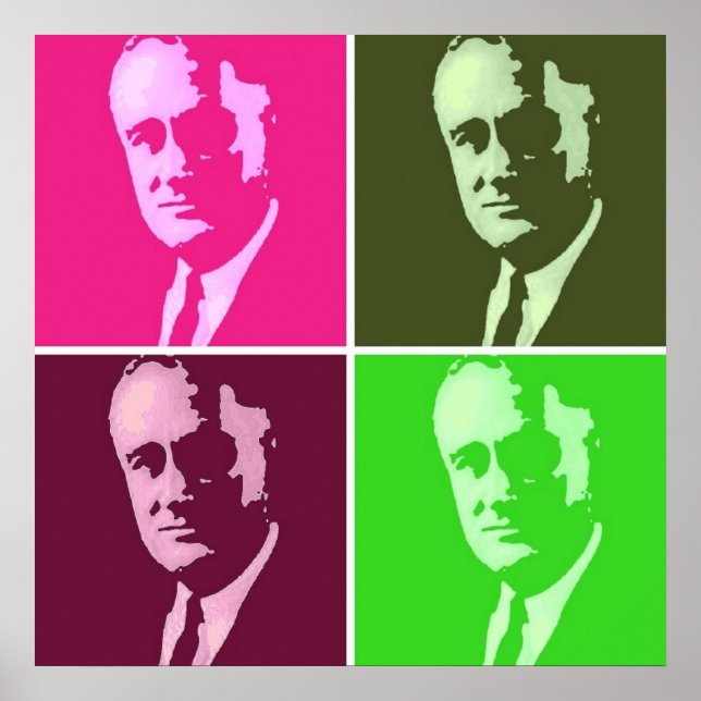 Franklin D. Roosevelt Pop Art Poster (Vorne)