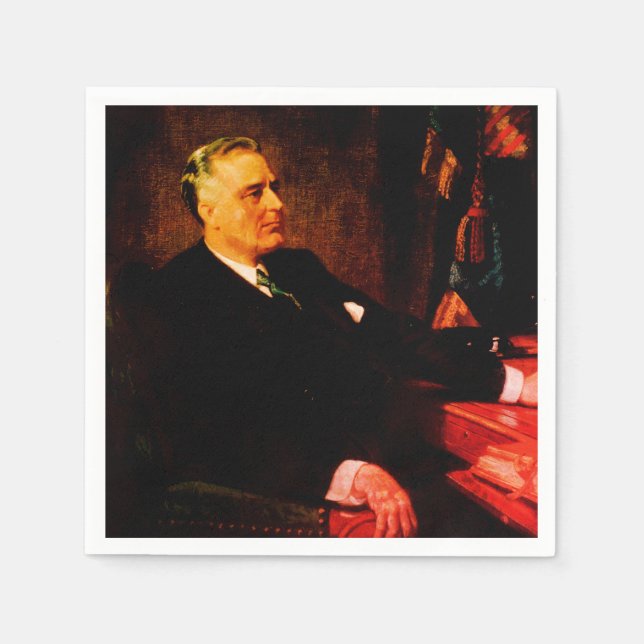 Franklin D. Roosevelt, Präsident der FRD-Demokrate Serviette (Vorderseite)