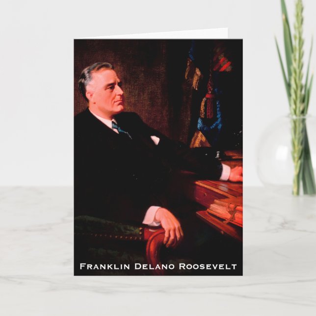 Franklin D. Roosevelt, Präsident für Depression un Dankeskarte (Vorderseite)