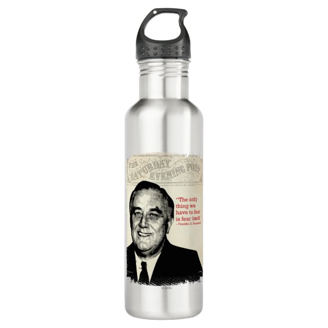 Franklin D. Roosevelt Zitat Trinkflasche (Vorderseite)
