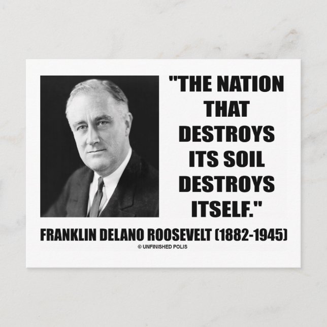 Franklin Delano Roosevelt Nation zerstört ihren Bo Postkarte (Vorderseite)