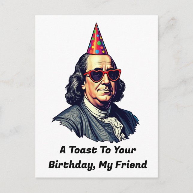 Franklin Fest Geburtstag Postkarte (Vorderseite)