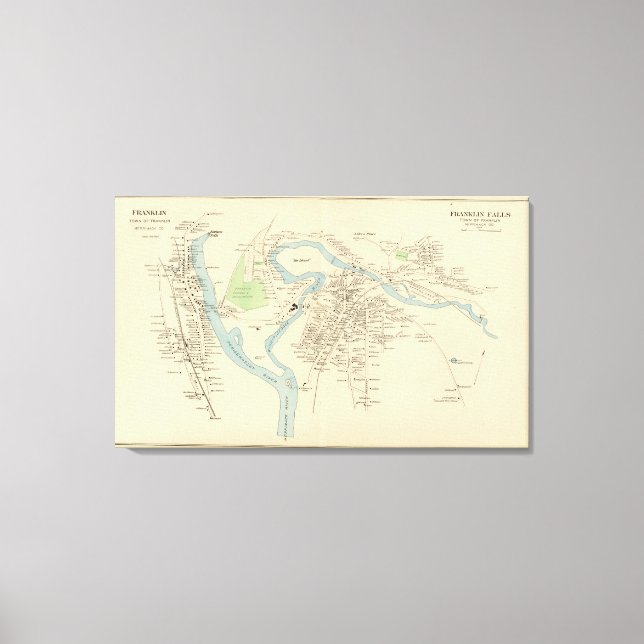 Franklin, Franklin Falls Leinwanddruck (Vorderseite)