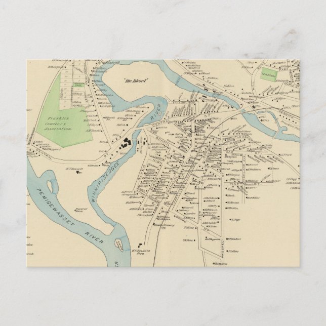 Franklin, Franklin Falls Postkarte (Vorderseite)