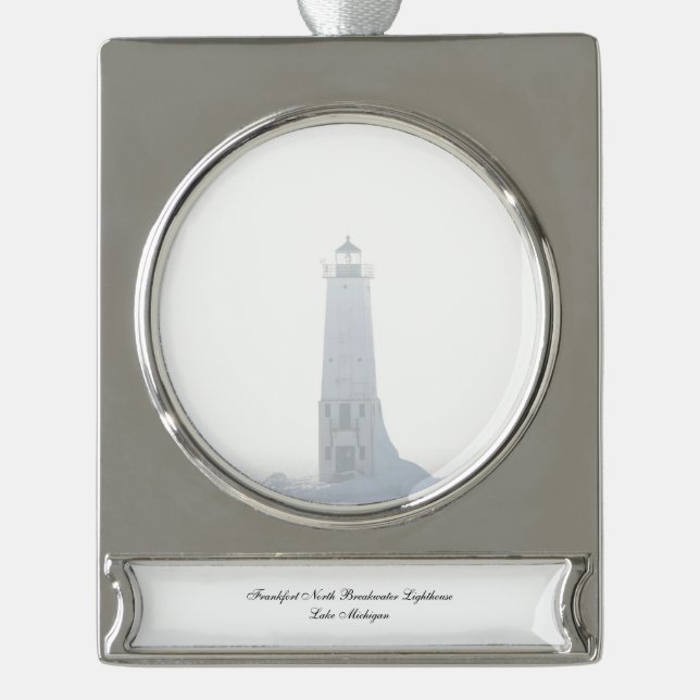 Franklin North Breakwater Lighthouse Banner-Ornament Silber (Vorderseite)