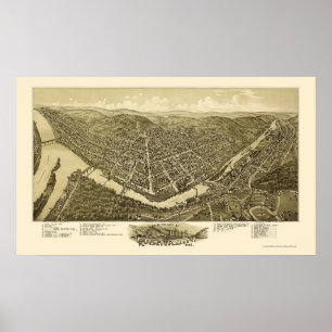 Franklin, panoramische Karte PAs - 1901 Poster