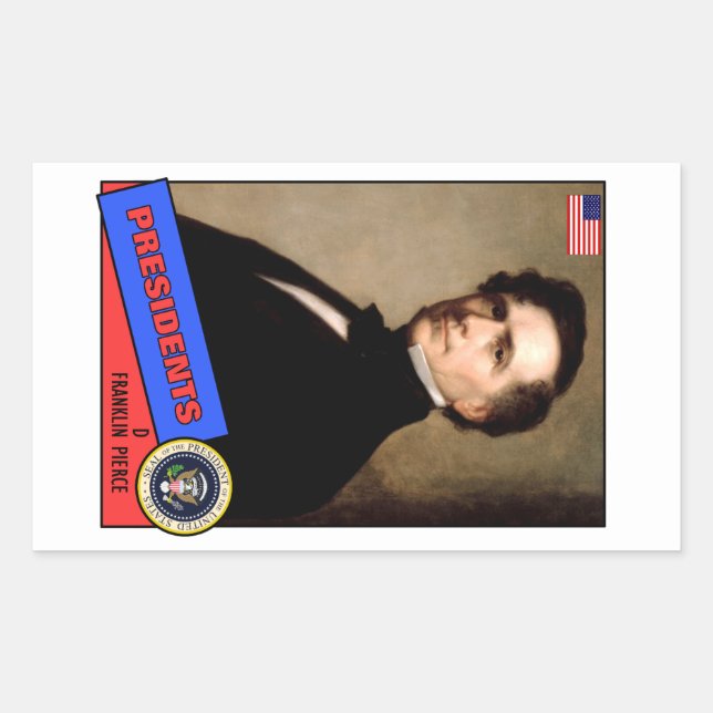 Franklin Pierce Baseball Card Rechteckiger Aufkleber (Vorderseite)