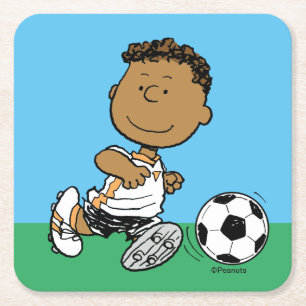 Franklin Playing Soccer Rechteckiger Pappuntersetzer
