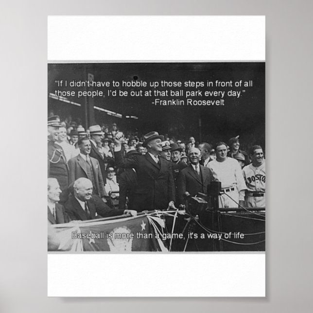 Franklin Roosevelt Baseballposter Poster (Vorne)