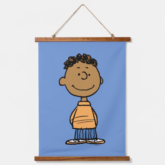 Franklin Smiling Wandteppich Mit Holzrahmen (Vorderseite)