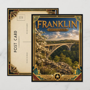 Franklin Tennessee Vintage Art Deco Golden Age Postkarte