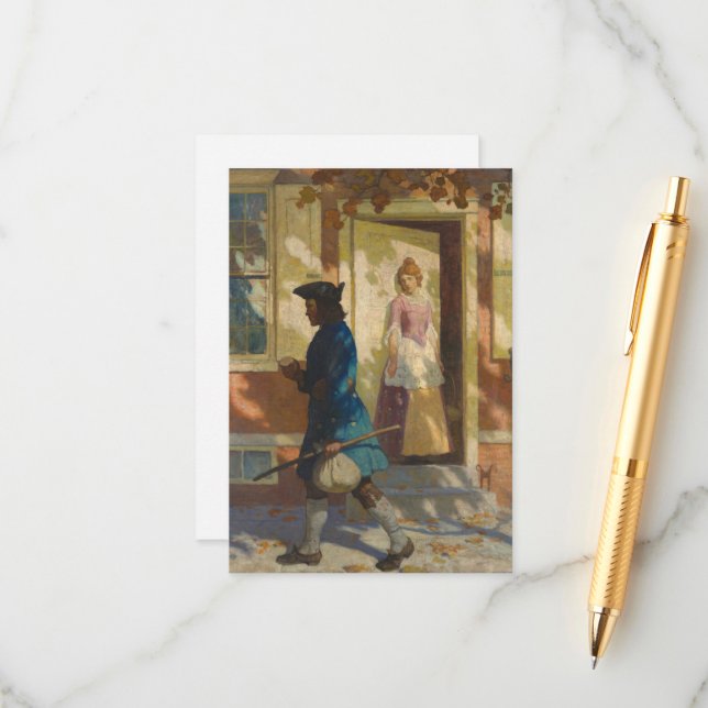 Franklins Ankunft in Philadelphia durch N. C. Wyet Begleitkarte (Vorderseite/Rückseite Beispiel)