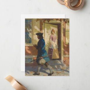 Franklins Ankunft in Philadelphia durch N. C. Wyet Mitteilungskarte