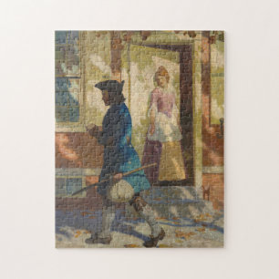 Franklins Ankunft in Philadelphia durch N. C. Wyet Puzzle