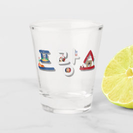 Frankreich 프 랑 스 in der südkoreanischen SOJU Schnapsglas