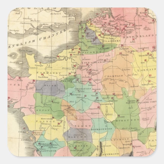 Frankreich 15 quadratischer aufkleber (Vorderseite)