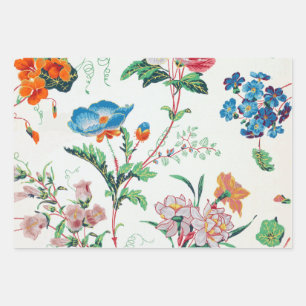 Frankreich 1830 Florales Antikes Tapetenpapier Geschenkpapier Set