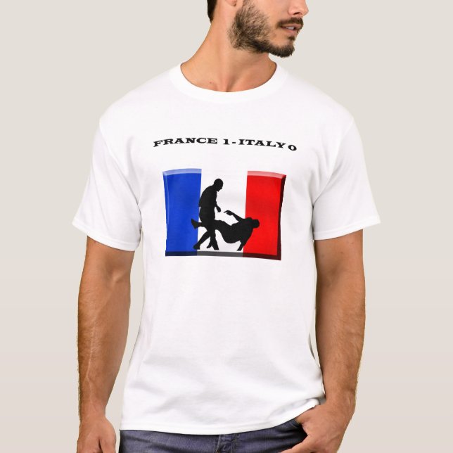 Frankreich 1 Italien 0 französischer Fußball T-Shirt (Vorderseite)