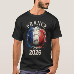 Frankreich 2026 Fußball Vintage-Flagge Paint-Splat T-Shirt
